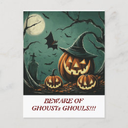 "Beware of Ghosts, Ghouls, and Goblin Foolery" Postcard