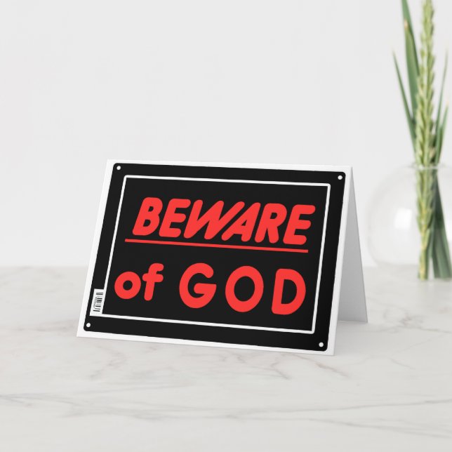 Beware of God Parody Yard Sign Card (Front)