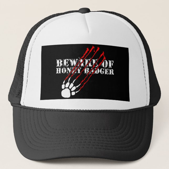 Beware of honey badger trucker hat (Front)