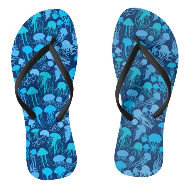 Beware of Jellyfish. L Blue.b D Blue BG Thongs (Footbed)