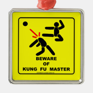 Beware of Kung Fu master Metal Tree Decoration
