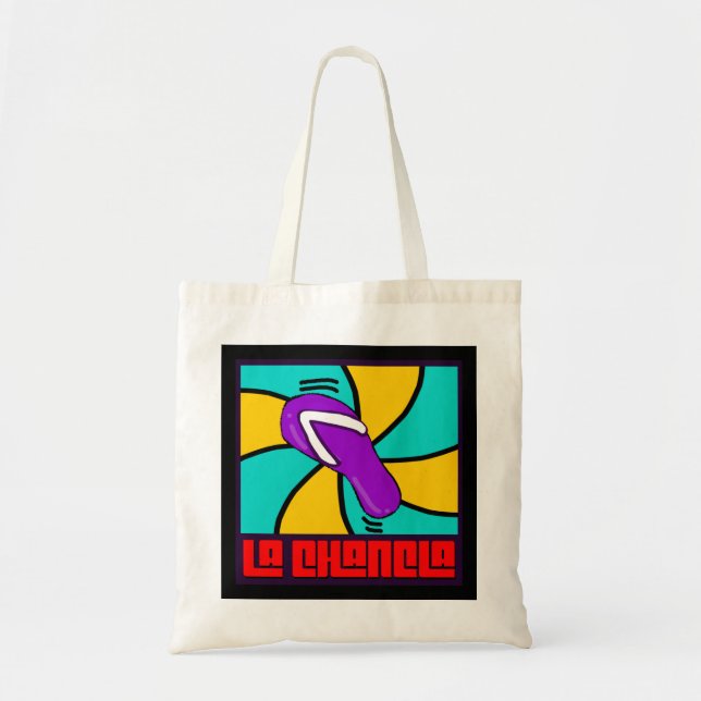 Beware Of La Chancla Funny Tote Bag (Front)