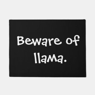 Beware of llama doormat
