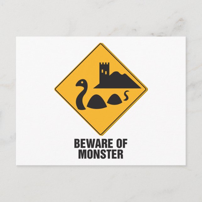 Beware Of Loch Ness Monster Postcard (Front)