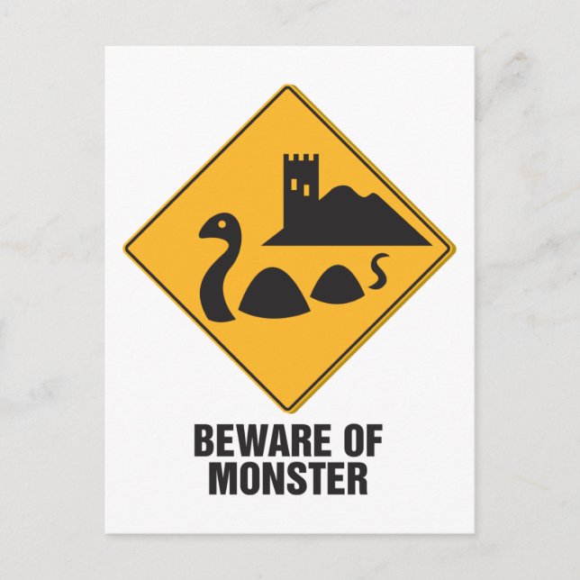 Beware Of Loch Ness Monster Postcard (Front)