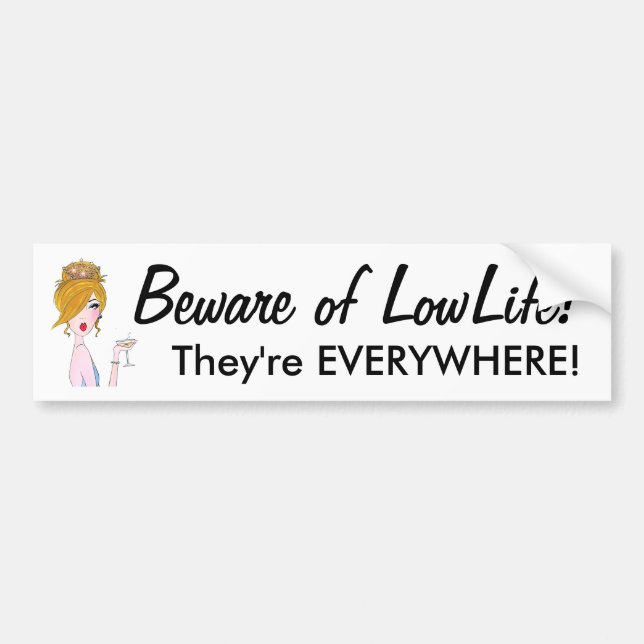 "Beware of Low Life!  They're Everywhere!" Bumper Sticker (Front)