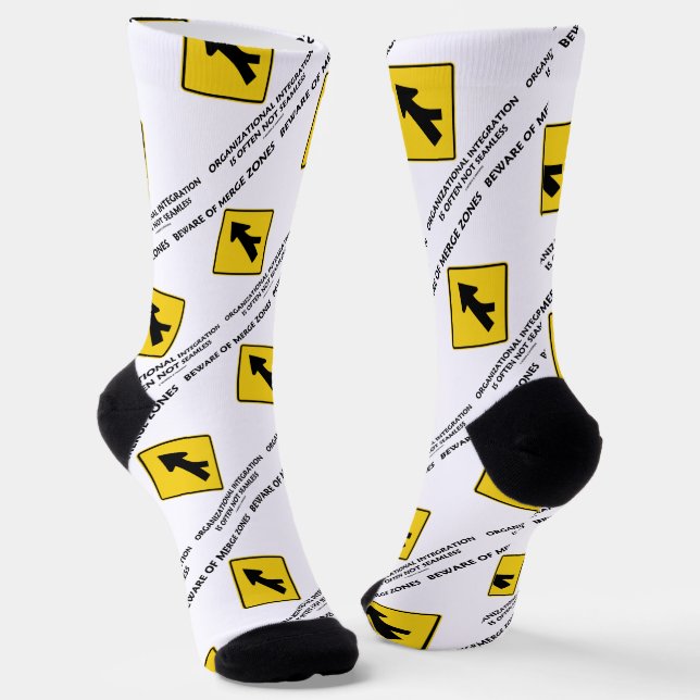 Beware Of Merge Zones Organisational Integration Socks (Angled)