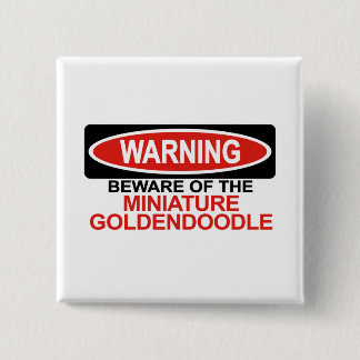 Beware Of Miniature Goldendoodle 15 Cm Square Badge