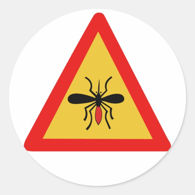 Beware of Mosquitoes, Traffic Sign, Finland Classic Round Sticker (Front)