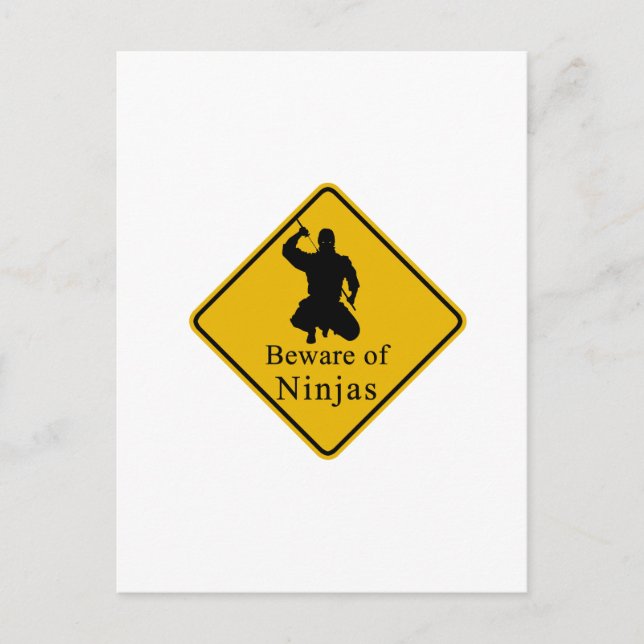 Beware of Ninjas Postcard (Front)
