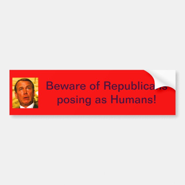 Beware of Republicans Bumper Sticker (Front)