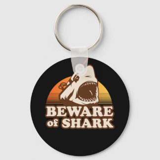 Beware of Sharks with Frickin' Laser Beams Key Ring