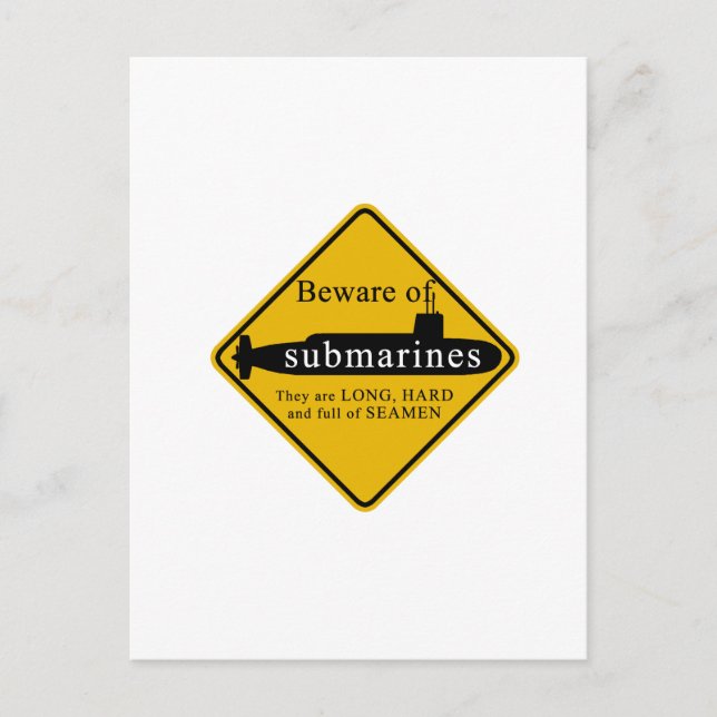Beware of Submarines Postcard (Front)