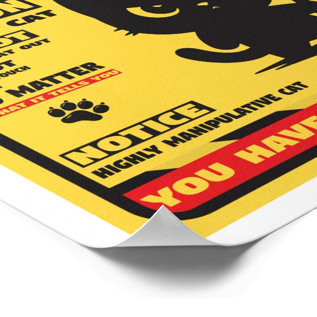 Beware of the cat poster (Corner)