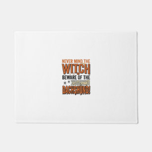 Beware Of The Dachshund Halloween Witch Shirt_1 Doormat