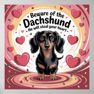 Beware Of The Dachshund Poster