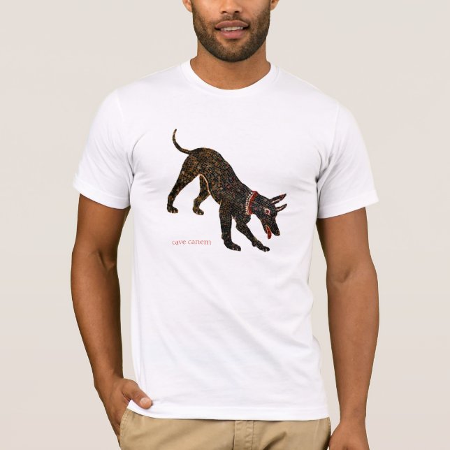 Beware of the Dog Cave Canem Pompeii Mosaic Tee (Front)
