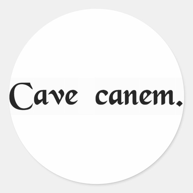 Beware of the dog classic round sticker (Front)