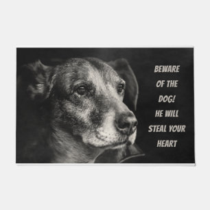 Beware of the dog, custom pet photo doormat