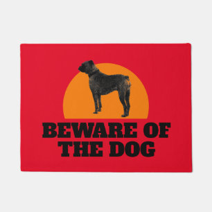 Beware of the dog door mat with pet photo image