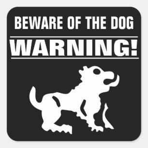 BEWARE OF THE DOG [SEAL] SQUARE STICKER