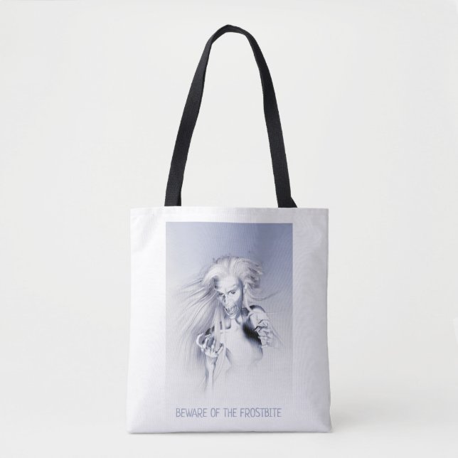 Beware of the Frostbite. Ice vampire Tote Bag (Front)