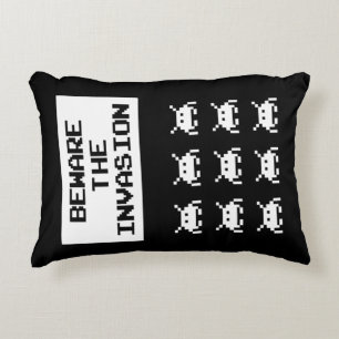 Beware of the invasion, geek design decorative cushion