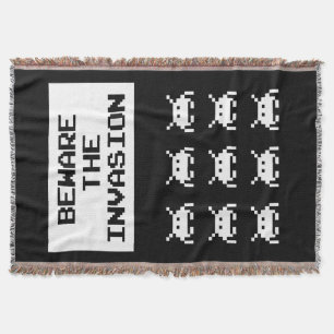 Beware of the invasion, geek design throw blanket