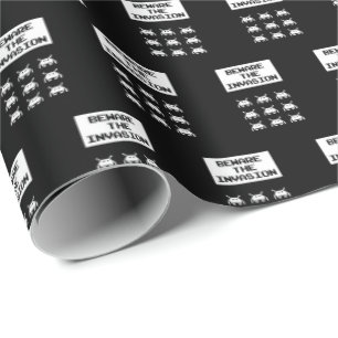 Beware of the invasion, geek design wrapping paper