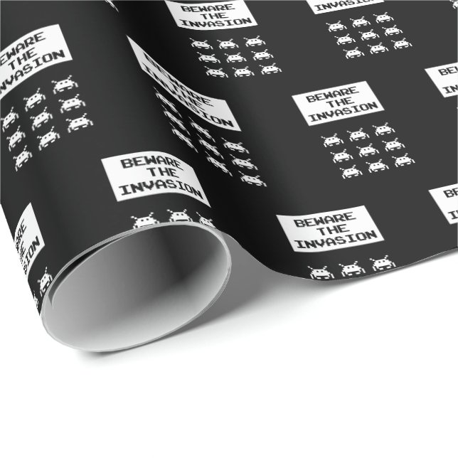 Beware of the invasion, geek design wrapping paper (Roll Corner)