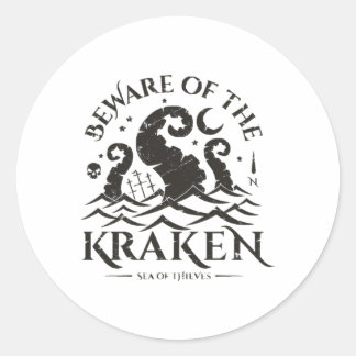 Beware of the Kraken Classic Round Sticker