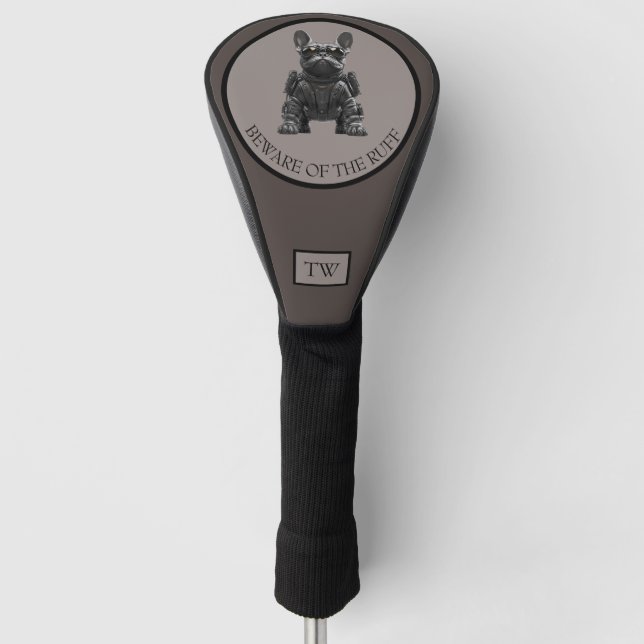 Beware of the Ruff Custom Initials Dog Golf Head Cover (Front)