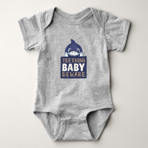Beware of the Teething Baby Shark Baby Bodysuit