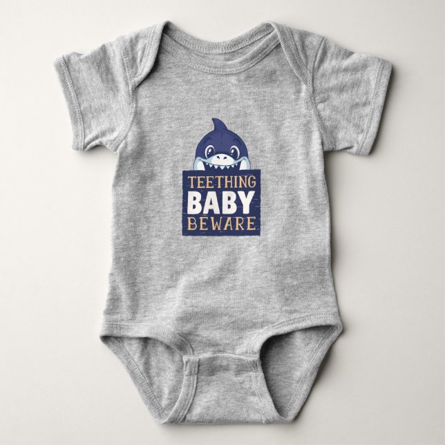 Beware of the Teething Baby Shark Bodysuit (Front)