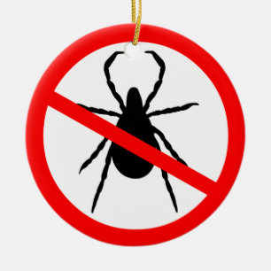 Beware of Ticks Ceramic Tree Decoration