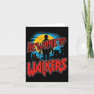 Beware Of Walkers Scary Zombie Dog Walker Horror H Card