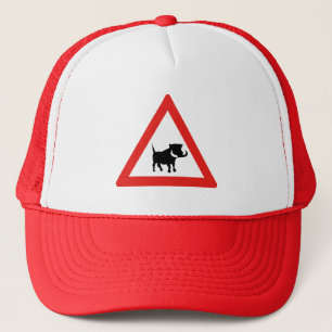 Beware of Warthogs, Traffic Sign, South Africa Trucker Hat