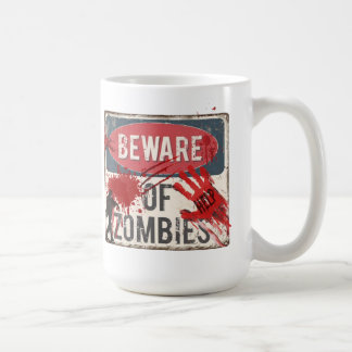 beware of zombies 15oz mug ceramic