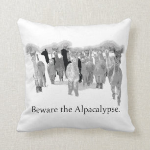 Beware The Alpacalypse - Funny Nerd Humour Pun Cushion