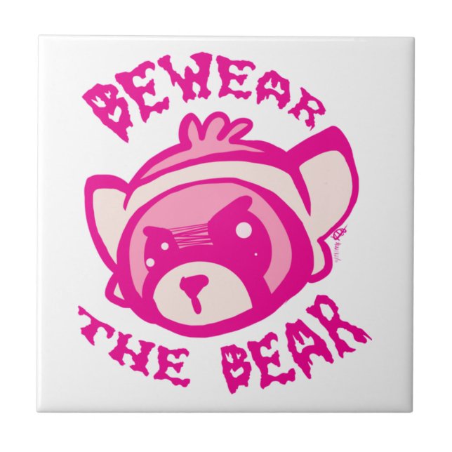 BEWARE THE BEAR Pullover Ceramic Tile (Front)