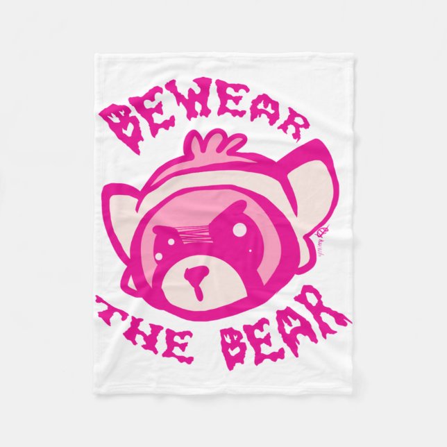 BEWARE THE BEAR Pullover Fleece Blanket (Front)