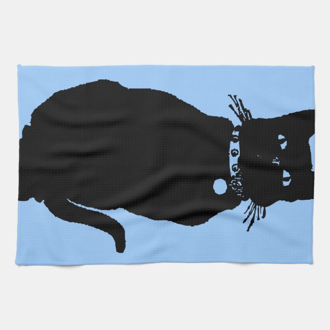 Beware the Black Cat Tea Towel (Horizontal)