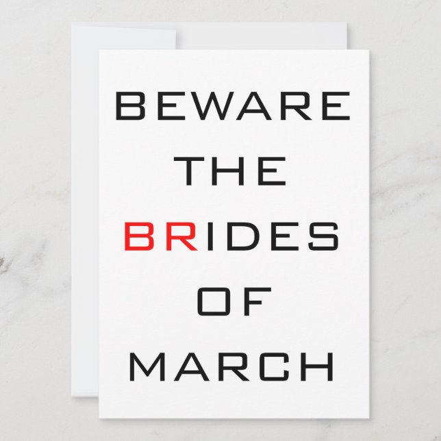 Beware The Brides of March Funny Wedding (Front)