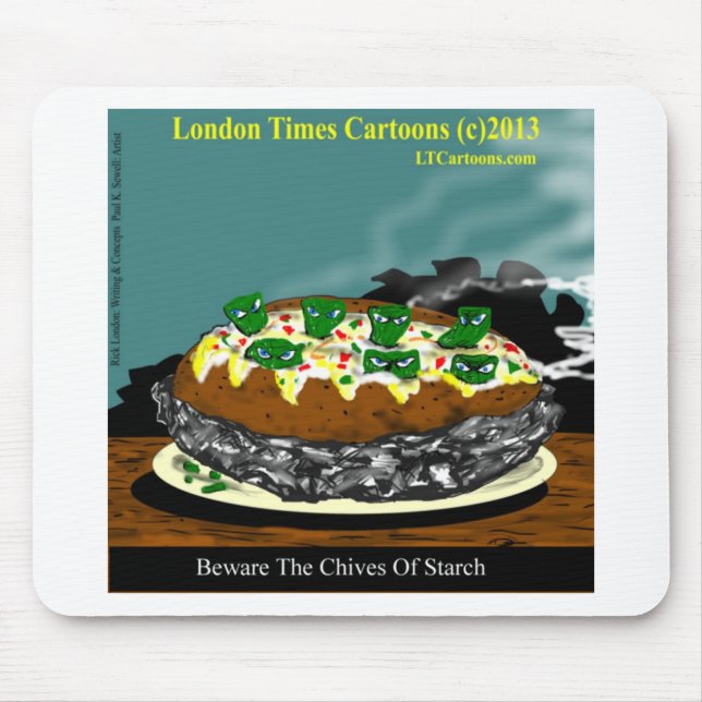 Beware The Chives Of Starch Funny Potato Mouse Pad (Front)