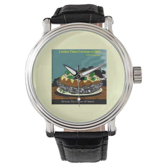 Beware The Chives Of Starch Funny Unisex Watch (Front)