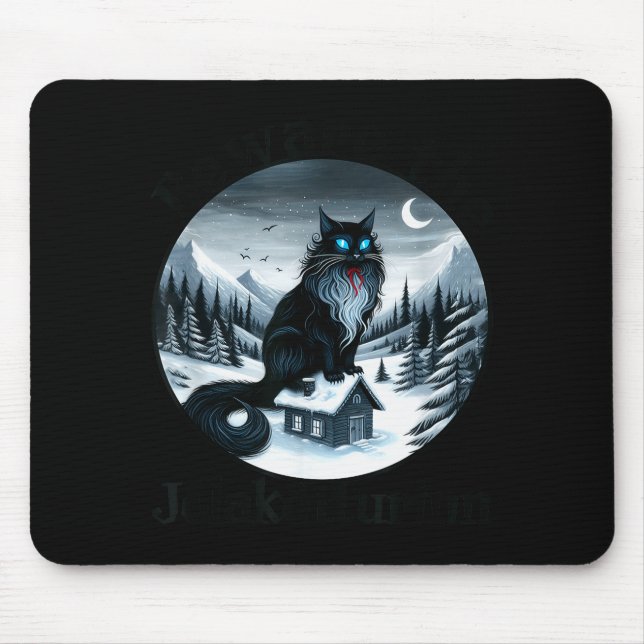 Beware The Jolakotturinn Yule Cat Icelandic Christ Mouse Pad (Front)