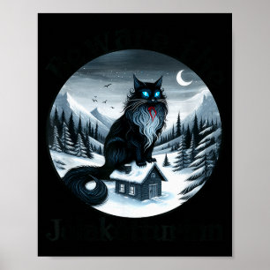 Beware The Jolakotturinn Yule Cat Icelandic Christ Poster