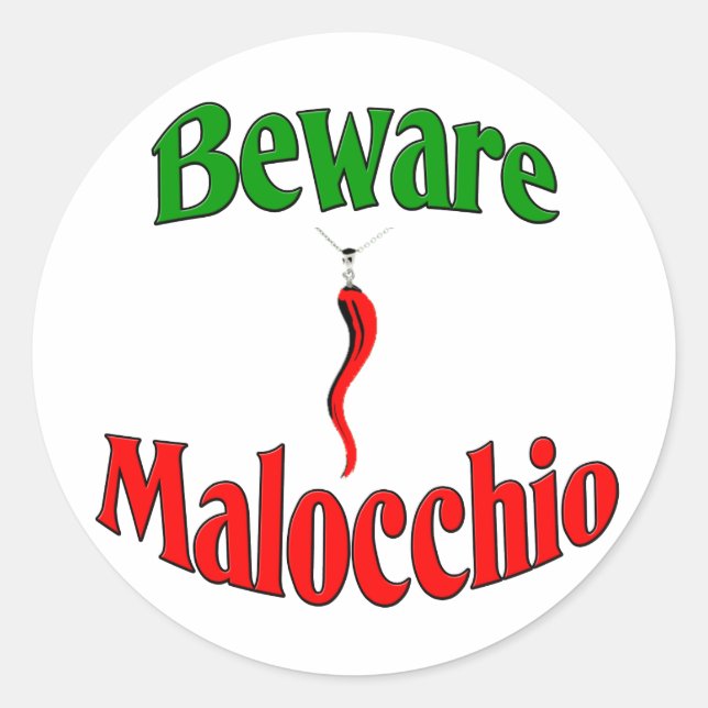 Beware The Malocchio (Evil Eye) Classic Round Sticker (Front)
