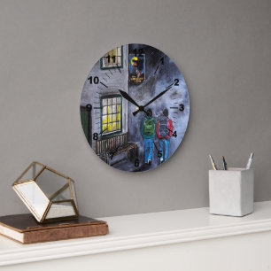 Beware the Moon Painting by Alfred Fox Large Clock