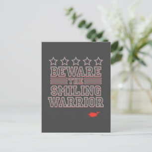 Beware the Smiling Warrior Grey Gfx Postcard
